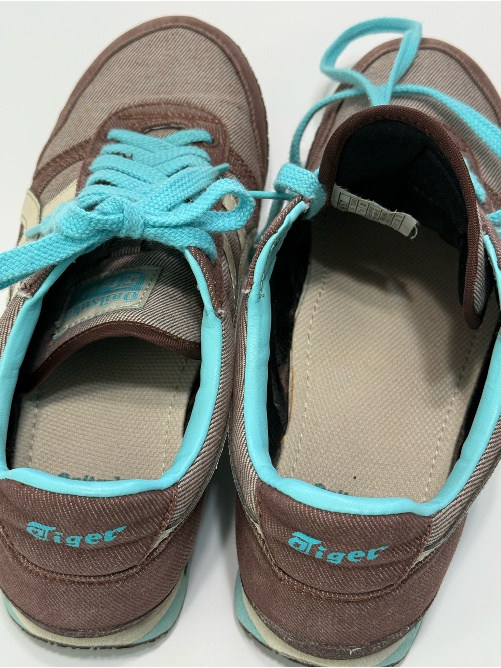 Onitsuka Tiger Ultimate 81 Sneakers Brown Turquoise Canvas Womens Size 7.5 - Picture 10 of 14